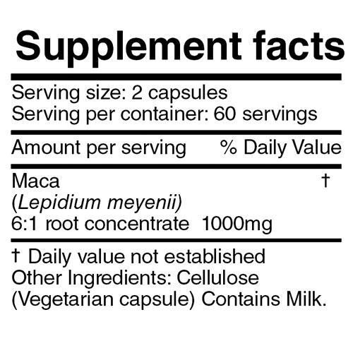 maca supplement facts