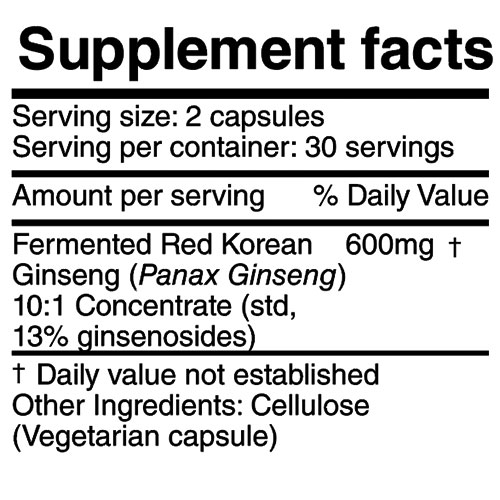 korean red ginseng supplement facts
